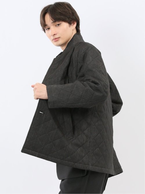 デニム調 中綿キルトコート