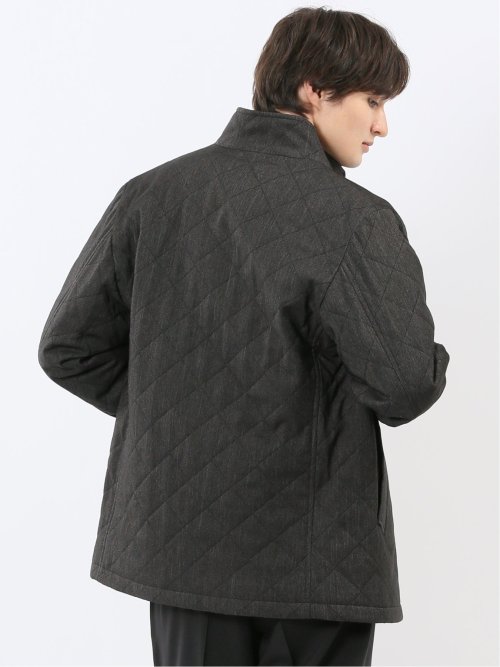 デニム調 中綿キルトコート