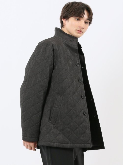 デニム調 中綿キルトコート