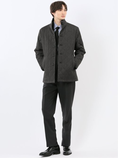 デニム調 中綿キルトコート