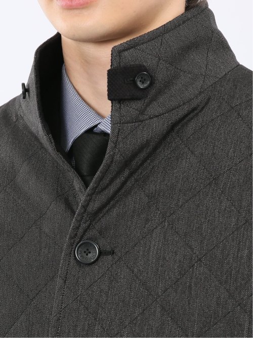 デニム調 中綿キルトコート