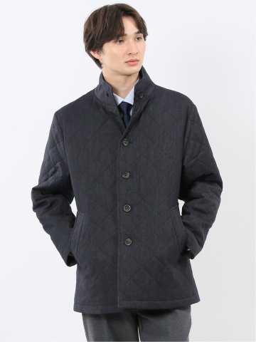 デニム調 中綿キルトコート