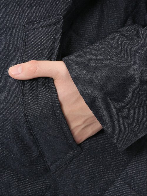 デニム調 中綿キルトコート