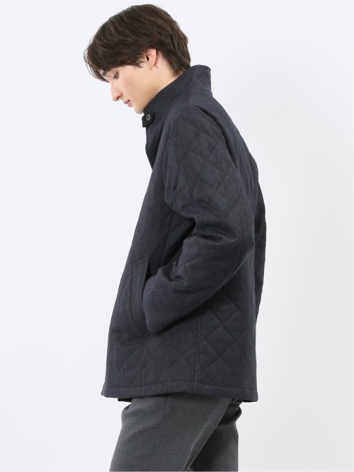デニム調 中綿キルトコート