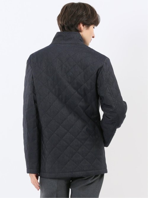 デニム調 中綿キルトコート