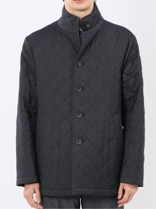 デニム調 中綿キルトコート