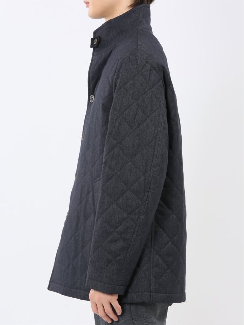 デニム調 中綿キルトコート