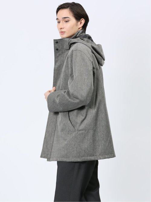 撥水防風 フード着脱 ヘリンボンコート