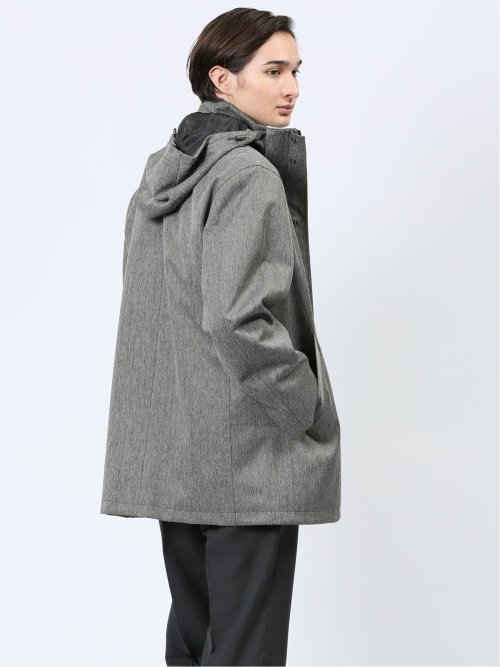 撥水防風 フード着脱 ヘリンボンコート