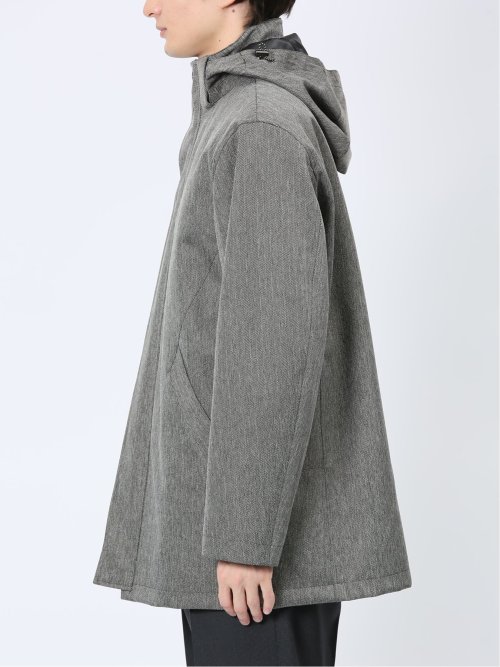 撥水防風 フード着脱 ヘリンボンコート