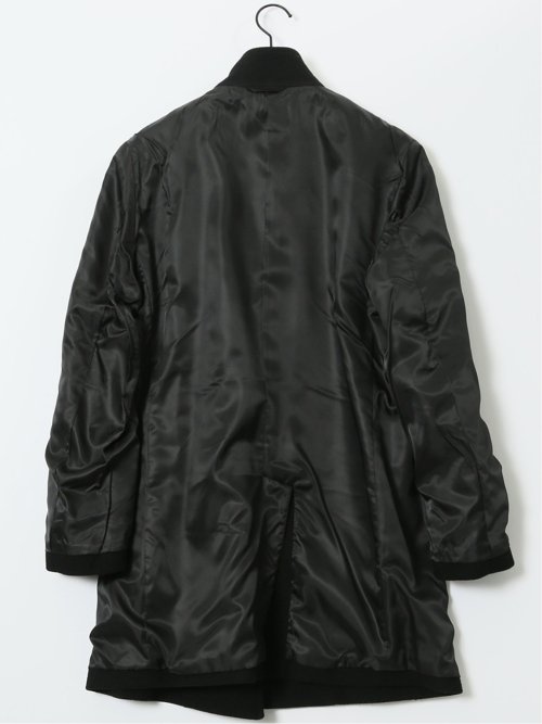 尾州ウール混 スタンドカラーコート カルゼ