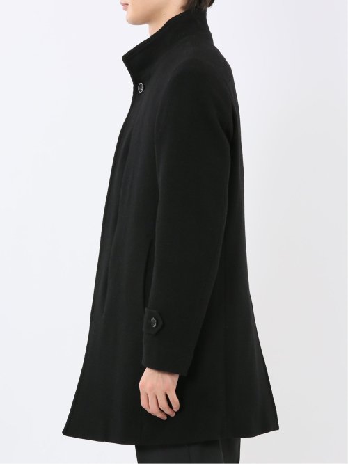 尾州ウール混 スタンドカラーコート カルゼ