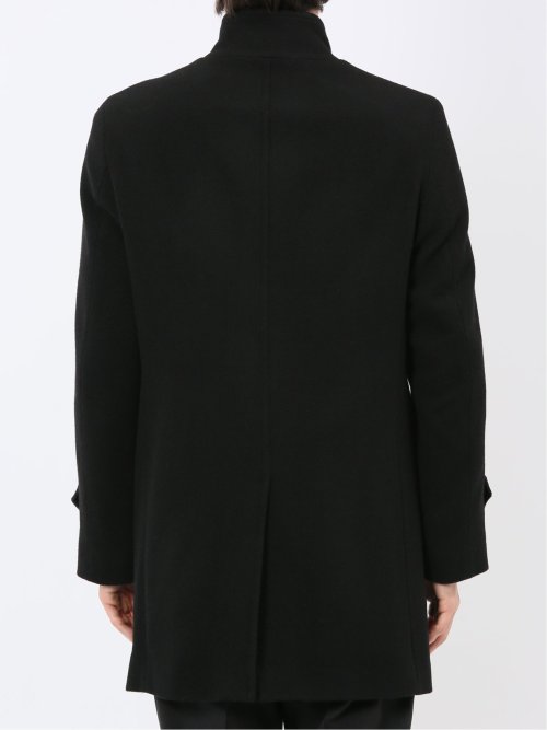 尾州ウール混 スタンドカラーコート カルゼ