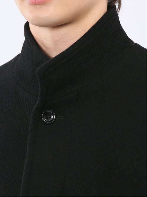 尾州ウール混 スタンドカラーコート カルゼ