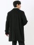 ウール100% ステンカラーコート 無地黒