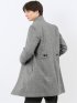 アンゴラ混ウール スタンドコート カルゼ杢グレー