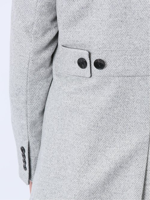 カシミヤアンゴラ混ウール スタンドコート ライトグレー
