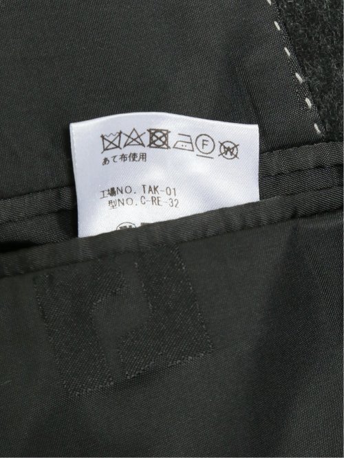 カシミヤアンゴラ混ウール スタンドコート ライトグレー