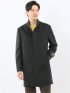 カシミヤ混ウール スタンドカラーコート 無地グレー