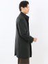 カシミヤ混ウール スタンドカラーコート 無地グレー