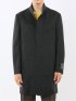 カシミヤ混ウール スタンドカラーコート 無地グレー