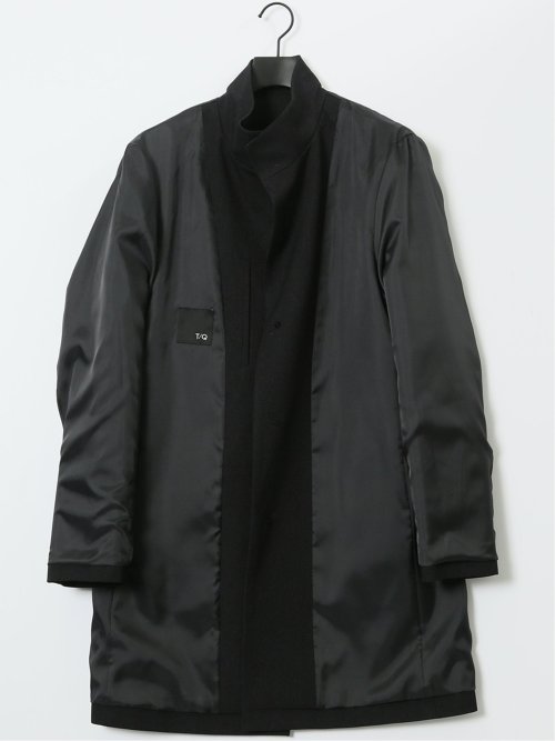 撥水 スタンドカラーコート カルゼ紺