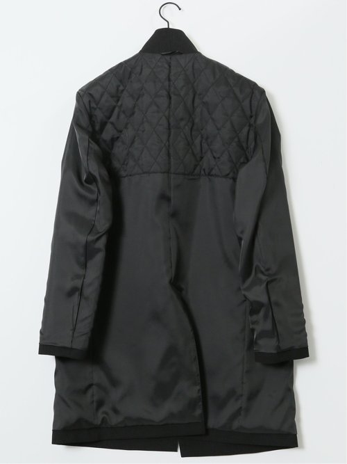 撥水 スタンドカラーコート カルゼ紺