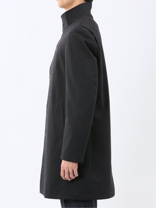 撥水 スタンドカラーコート カルゼ紺