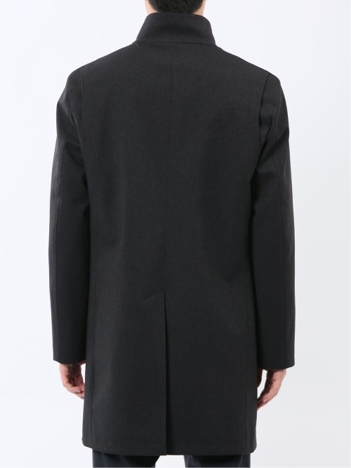 撥水 スタンドカラーコート カルゼ紺