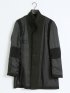 撥水防風 イタリアンカラーコート ヘリンボン黒