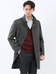撥水 スタンドカラーコート カルゼグレー