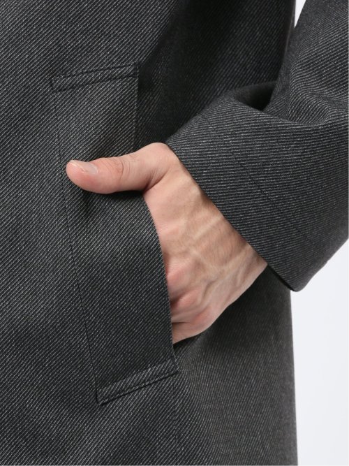 撥水 スタンドカラーコート カルゼグレー