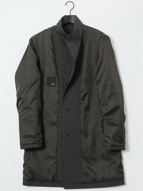 撥水 スタンドカラーコート カルゼグレー