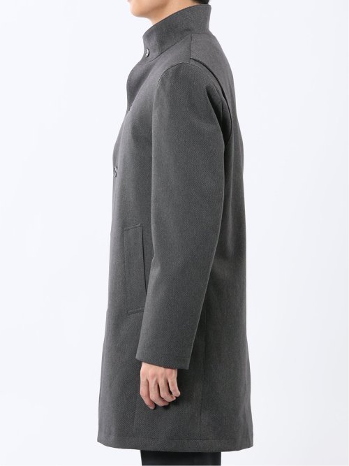 撥水 スタンドカラーコート カルゼグレー