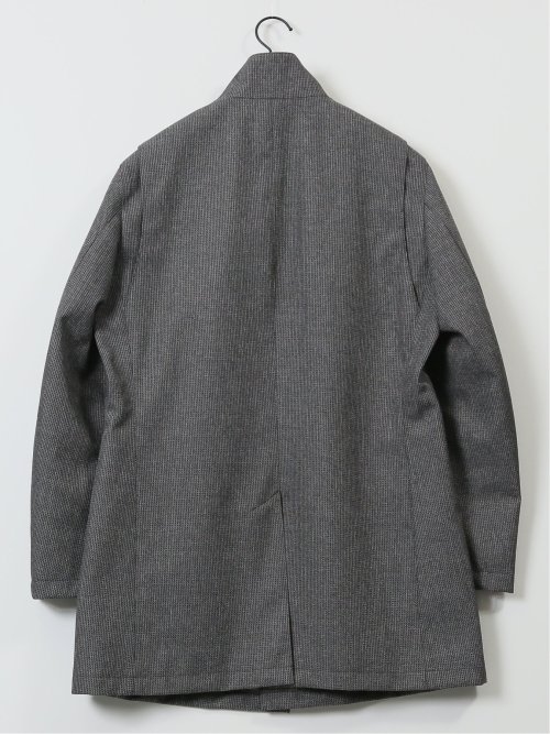 撥水防風 イタリアンカラーコート ホップサックグレー