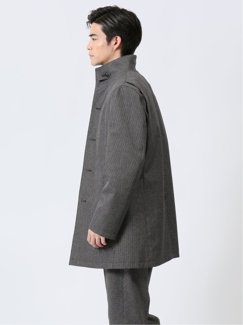 撥水防風 イタリアンカラーコート ホップサックグレー