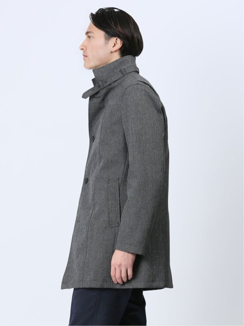 撥水防風 スタンドカラーコート ホップサック黒