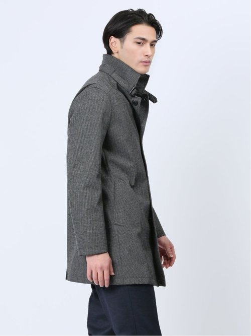 撥水防風 スタンドカラーコート ホップサック黒