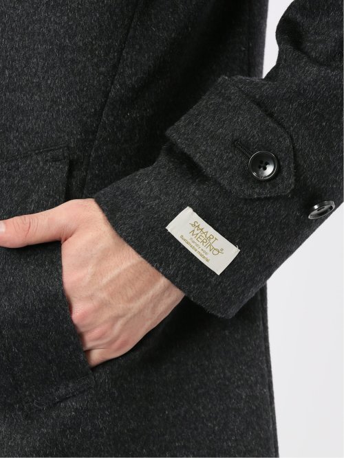 ウールビーバー ピーコート 無地グレー