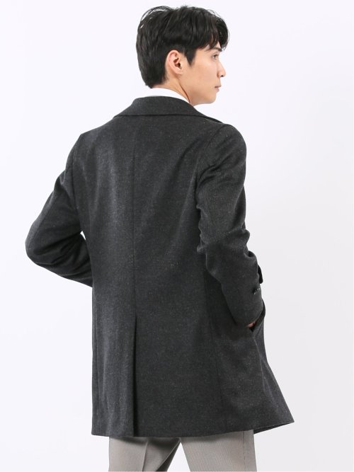 ウールビーバー ピーコート 無地グレー