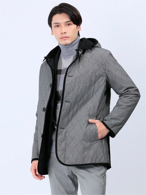 フード着脱 中綿キルティングジャケット