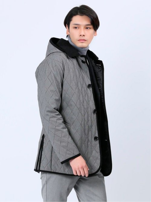 フード着脱 中綿キルティングジャケット