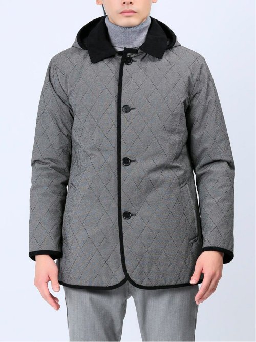 フード着脱 中綿キルティングジャケット