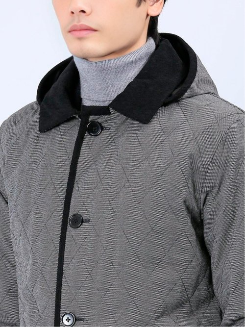 フード着脱 中綿キルティングジャケット