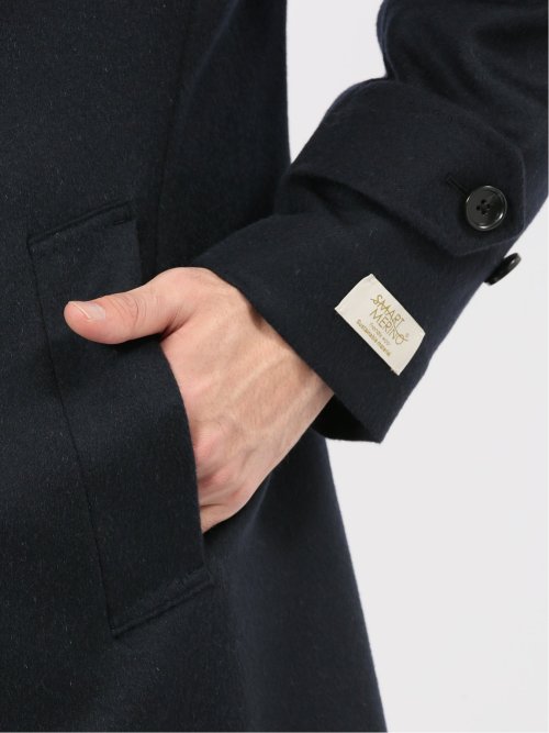 ウールビーバー ピーコート 無地紺