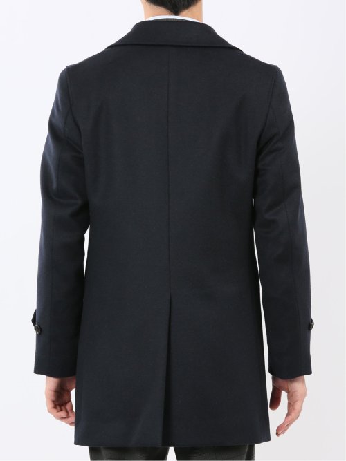 ウールビーバー ピーコート 無地紺