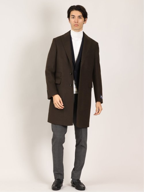 マペル/MAPEL チェスターコート 組織茶