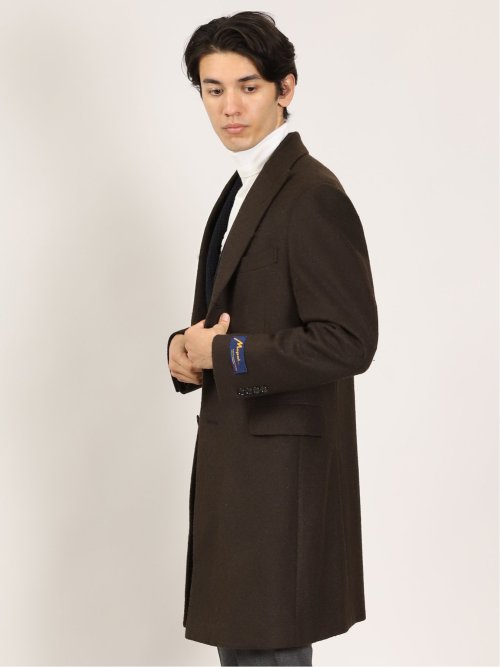 マペル/MAPEL チェスターコート 組織茶