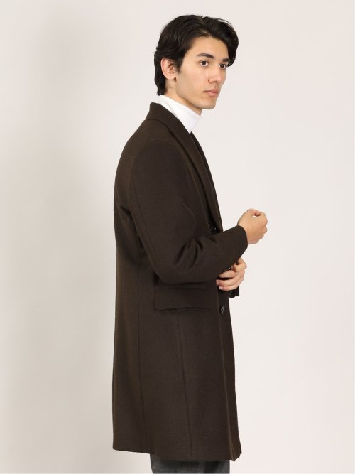 マペル/MAPEL チェスターコート 組織茶