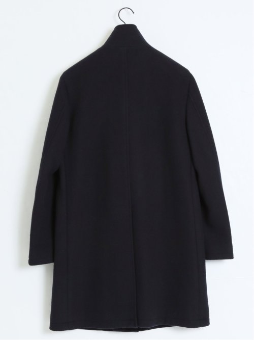 ウール混 スタンドコート 紺